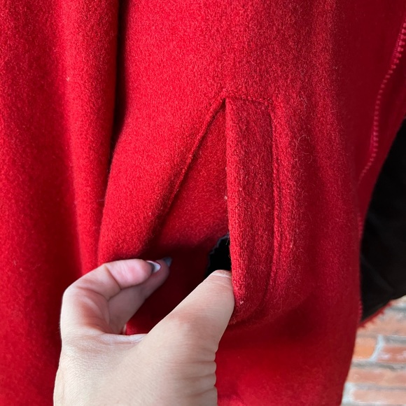 Vintage English Squire Red Wool Bomber Jacket Size 40 - Picture 6 of 8